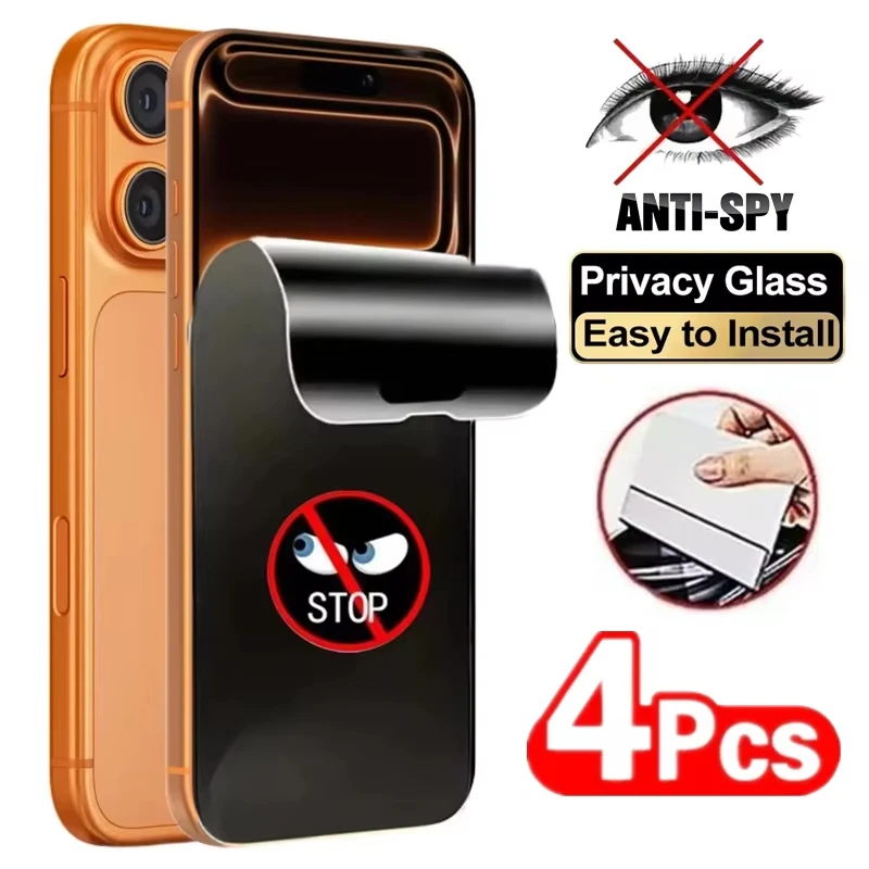 1-4 Uds película de hidrogel de privacidad para iPhone Pro Max 15 14 12 XR Xs X 17promax Protector de pantalla película suave