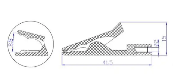 Description Picture 2 of item6 Pieces Crocodile Alligator Clips With 2mm Socket Banana Jack Test Clamp Wire Clip terminal