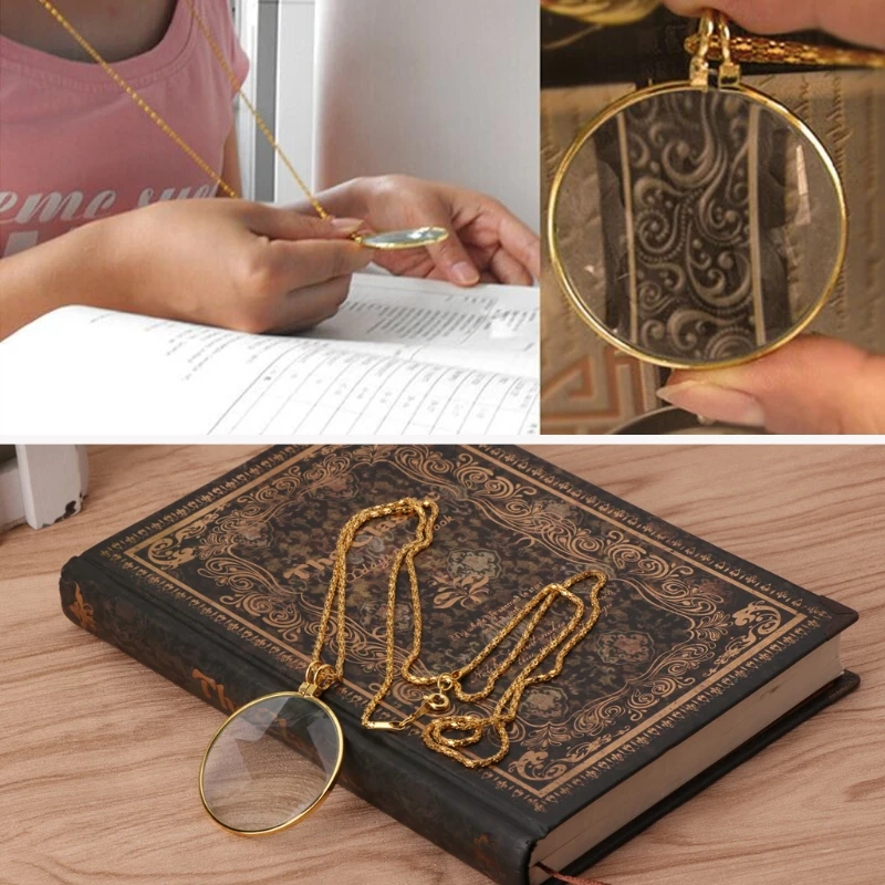 Loupe 8x, Bijoux, Lentille Pendentif, Chaîne De Loupe Monocle Collier
