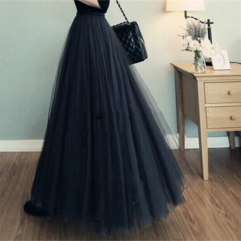 2026 Half Length Skirt Spring and Autumn Three-layer Mesh Skirt Pettiskirt Long Skirt Skirt Princess Skirt Large Swing Skirt