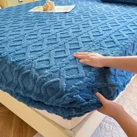 1 pc Flannel Fleece Bed Sheet for Winter Warm sofa bed matrimonial Coral Fleece Fluffy Fitted Sheets for Double Beds Sheets 1