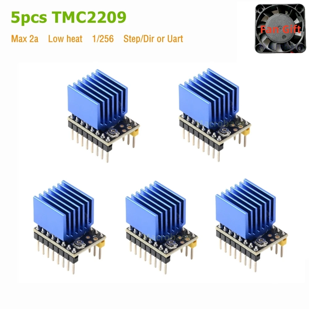스텝퍼 모터 드라이버 TMC2209 UART 스테핑 엔진 3D 프린터 부품, MKS ROBIN NANO V3 Skipr Monster8 SKR v1.4 보드용