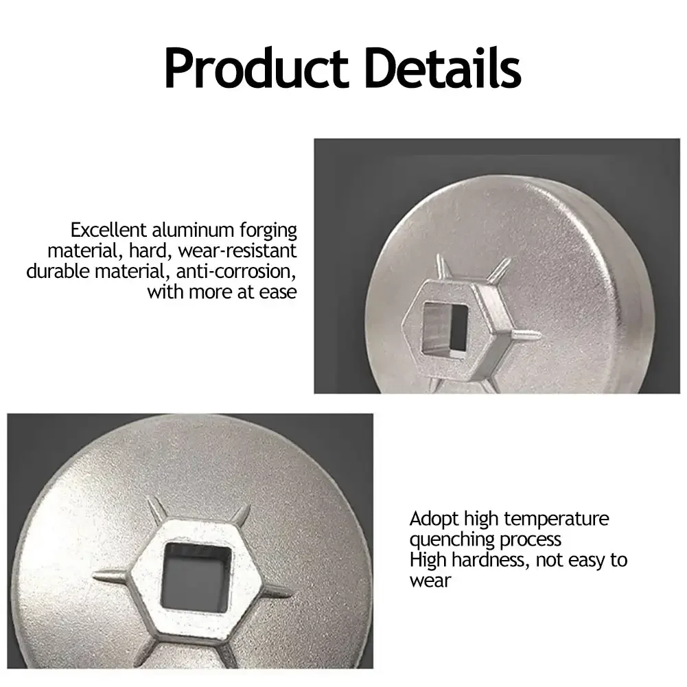 Oil Filter Wrench Replacement for Mercedes Benz 74mm 14 Flute Aluminum Oil Filter Wrench Socket Remover Tool Car Accessories