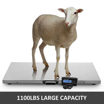 VEVOR 440/880/1100Lbs Digital Livestock Scale Large Pet Vet Scale Stainless Steel Platform Elect Ronic Postal Shipping Scale 3
