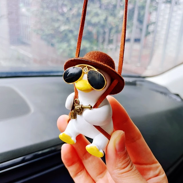 Car Interior Pendant Cute Anime Swing Little Duck sunglasses Hanging Auto  Rearview Mirror Fragrance Decor Accessories Girls Gift - AliExpress