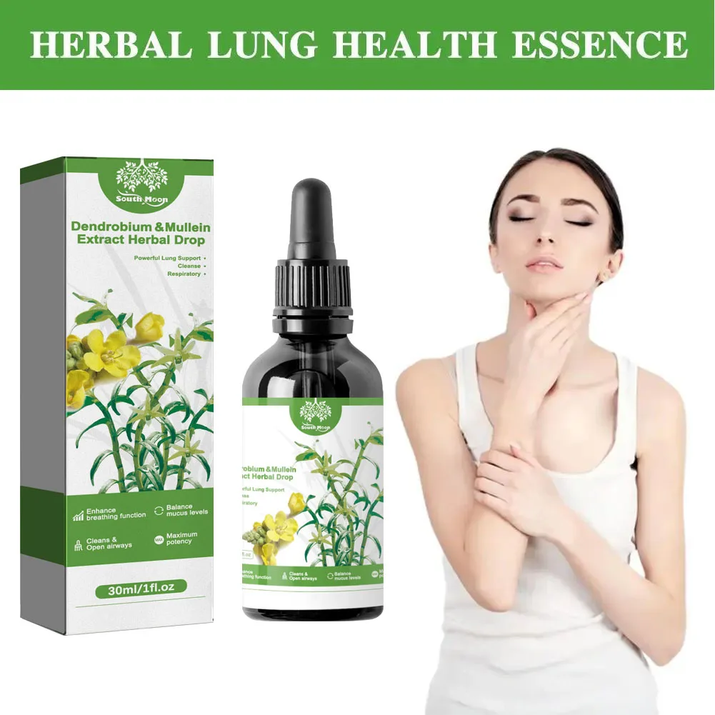 Dendrobium & Mullein Extract-Powerful Lung Support USA & Respiratory-Made Drops Cleanse In Herbal herbal lung support drops