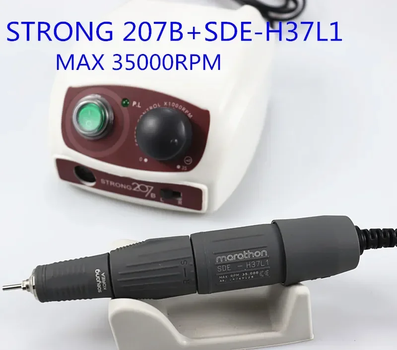 Electric Nail Drill 35000RPM, Control Box  Strong210/ 207B  SDE-H37L1 35K Handle Manicure Pedicure Nail File, Nail Art Equipment 3