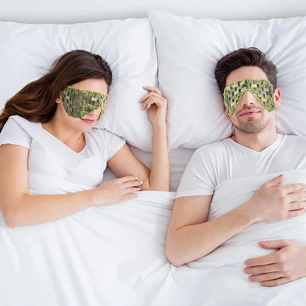 Jade Eye Mask Cooling Massager Relax Sleep Care Tools Stone Face