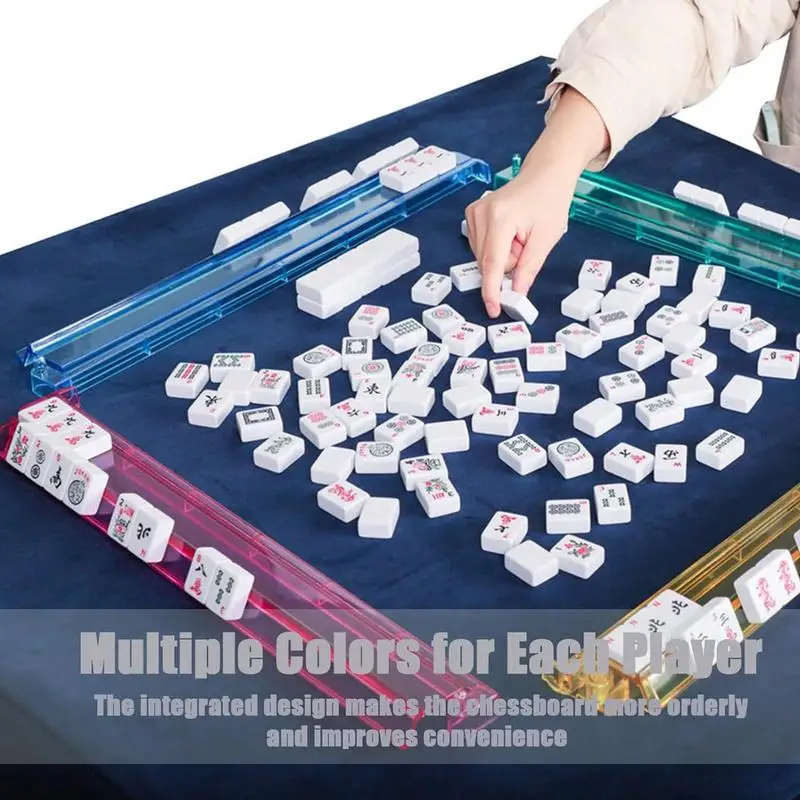 Mahjong Pushers And Racks Mahjong Pushers Multicolor Racks Set Of 4 Acrylic Storage Organizer Board Game Accessories Mah Jongg
