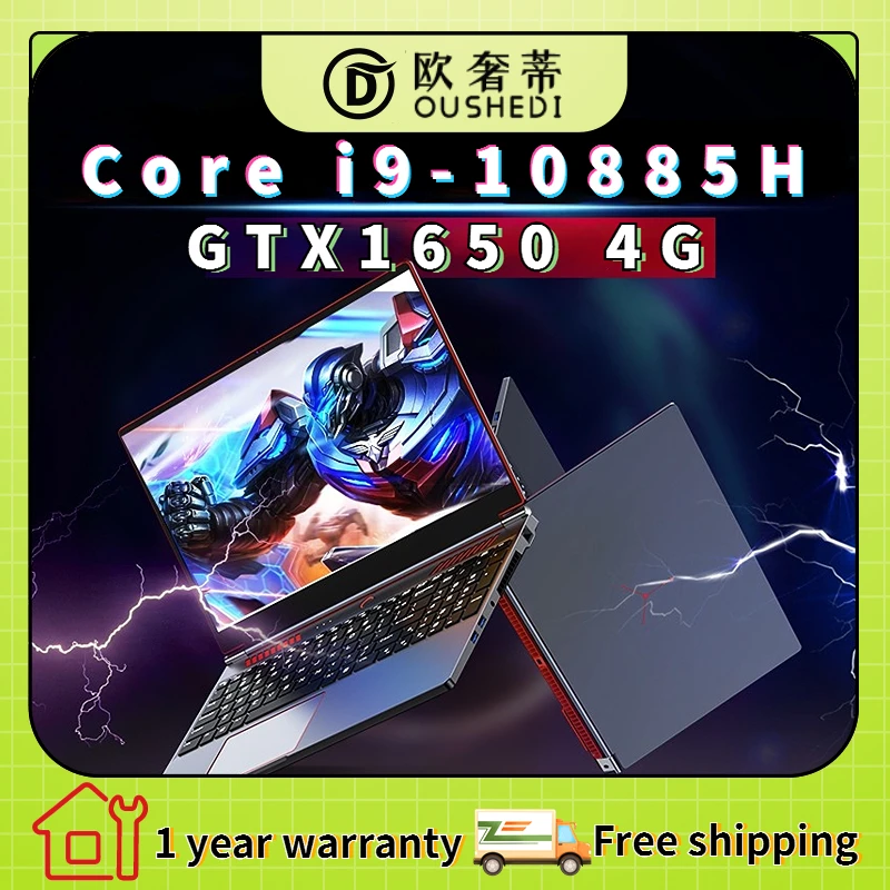 

2024 Ultra Thin Gaming Laptops 16.1 Inch Intel Core i9-10885H Nvidia GTX 1650 4G Graphic Card Notebook Win 10/11 Computer Laptop