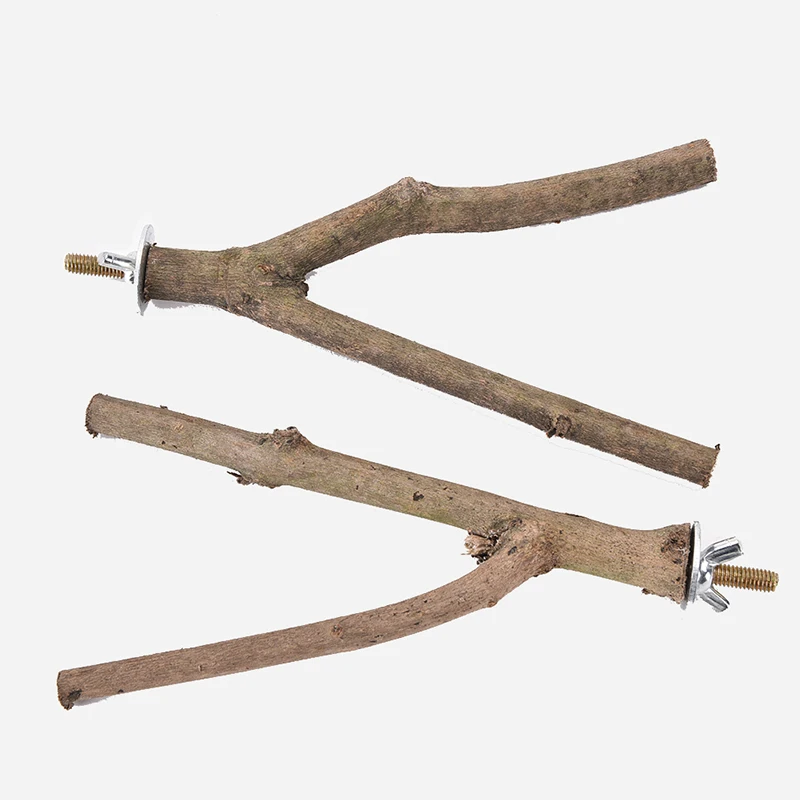 Bird Perch Stand 1Pc Hamster Branch Perches For Bird Cage 15cm Pet Parrot Raw Wood Fork Tree Branch Stand Rack Toy bird perch stand