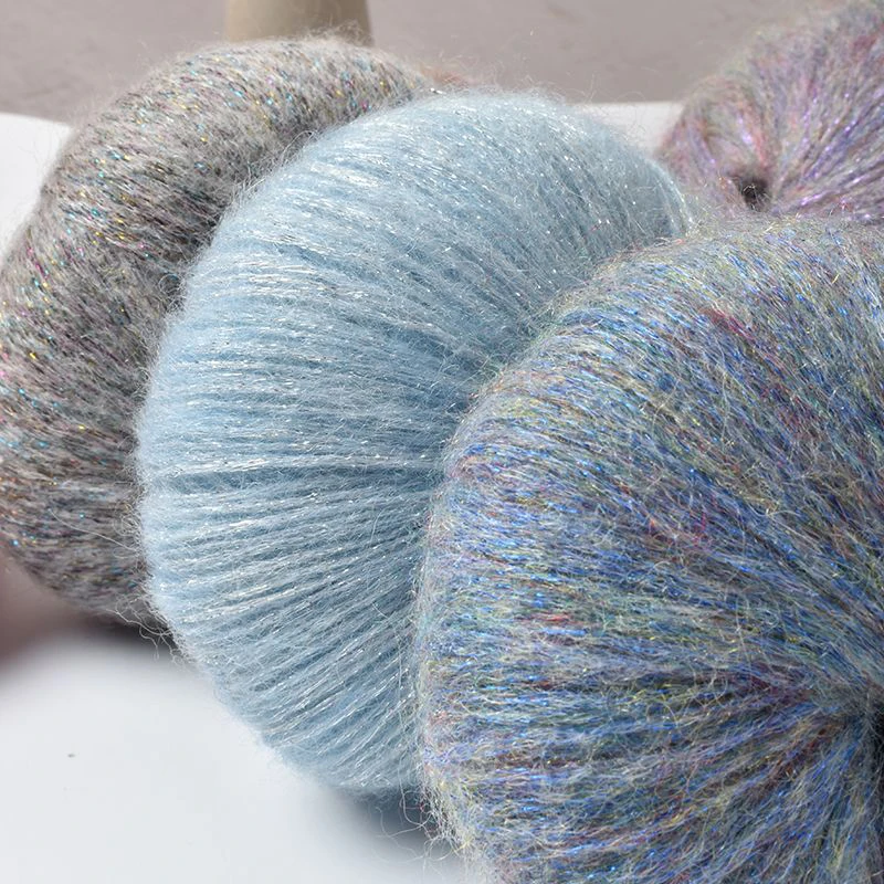 25g Sequins Mohair Yarn Gold Silk Sequin Soft Thin Wool Yarn Diy Handmade Knitting Sweater Shawl Hat Bag Thread Sewing Supplies 5