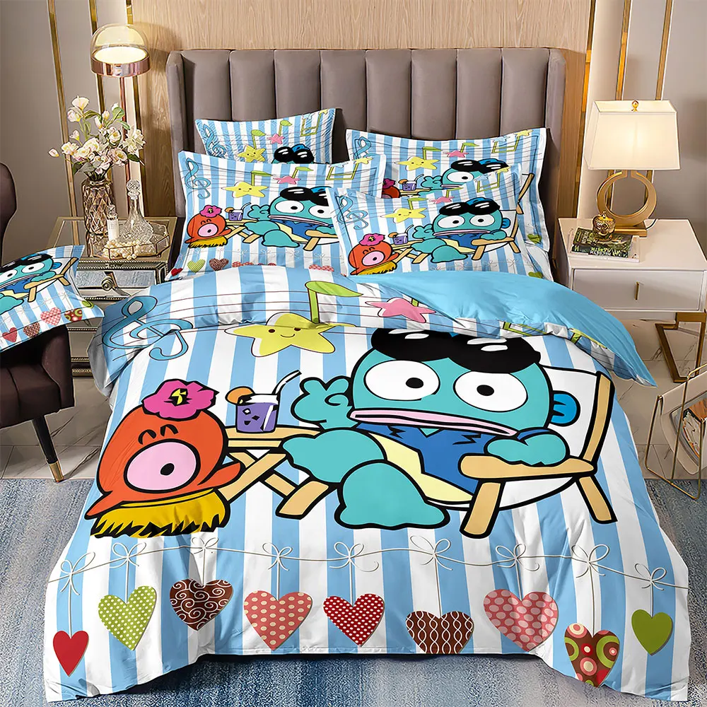 Hangyodon Bedding Sets Sanrio Comforter Bed Cover Duvet Cover Pillow Case 2-3 Pieces Sets Kids Adult Bedroom Decor 6