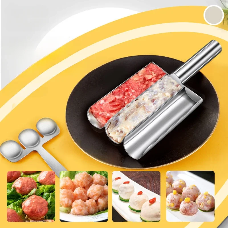 304 Stainless Steel Meat Ball Maker, Hot Pot, Shrimp Slider Mold, Pressed Meat Stuffing, Commercial Cooking Tools, Simple Househ