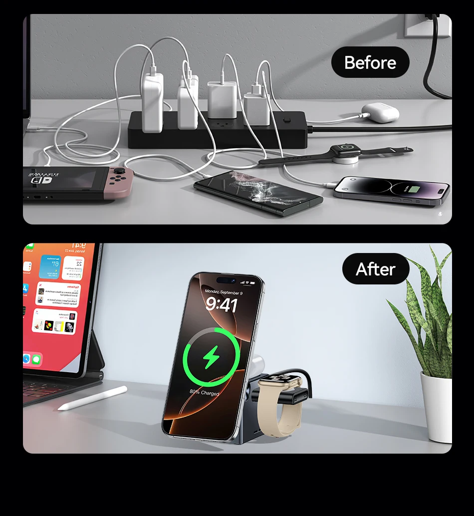 S75d250d81a6544db9c3dcd537da7c425l Chargeur Rocoren Sans Fil iPhone Samsung – Station de Charge Verticale Rapide