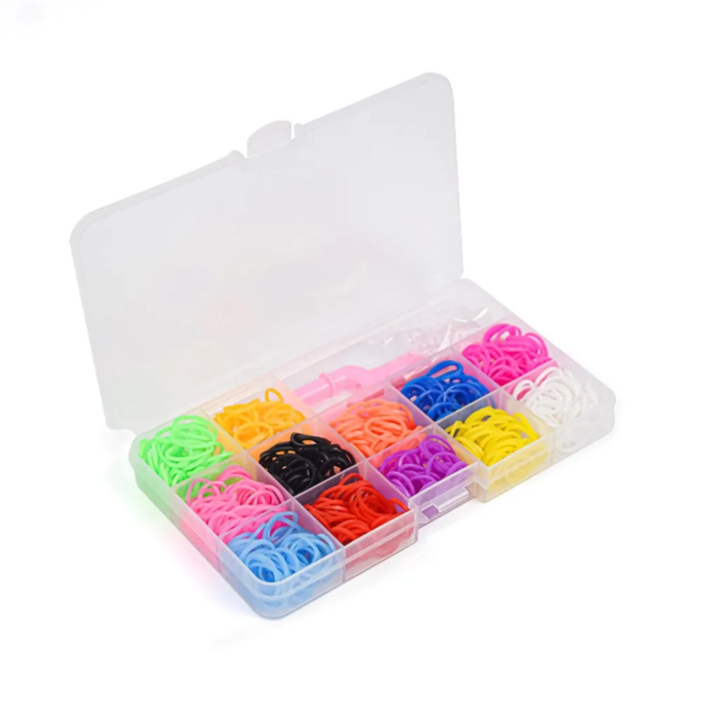 1Box Creative Colorful Loom Bands Set For Handmade Elastic Bracelet Making Kit DIY Rubber Band Craft Gifts Jewelry Accessories images - 6