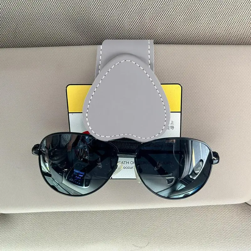 

Car Sunglasses Holder Magnetic Heart Shape Glasses Eyeglass Hanger Clip Auto Sunglass Organizer Sun Visor Clip Glasses Case