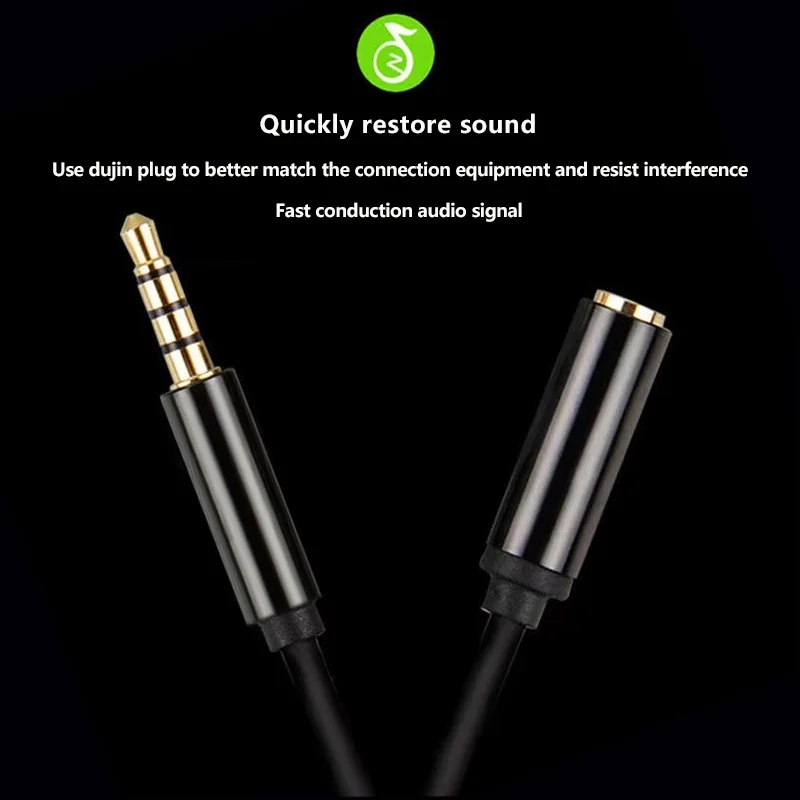 UCAOYI 3.5mm Jack AUX Audio Male To Female Cable With Microphone Stereo 3.5 Audio Extension Cable Compatible For Headphone
