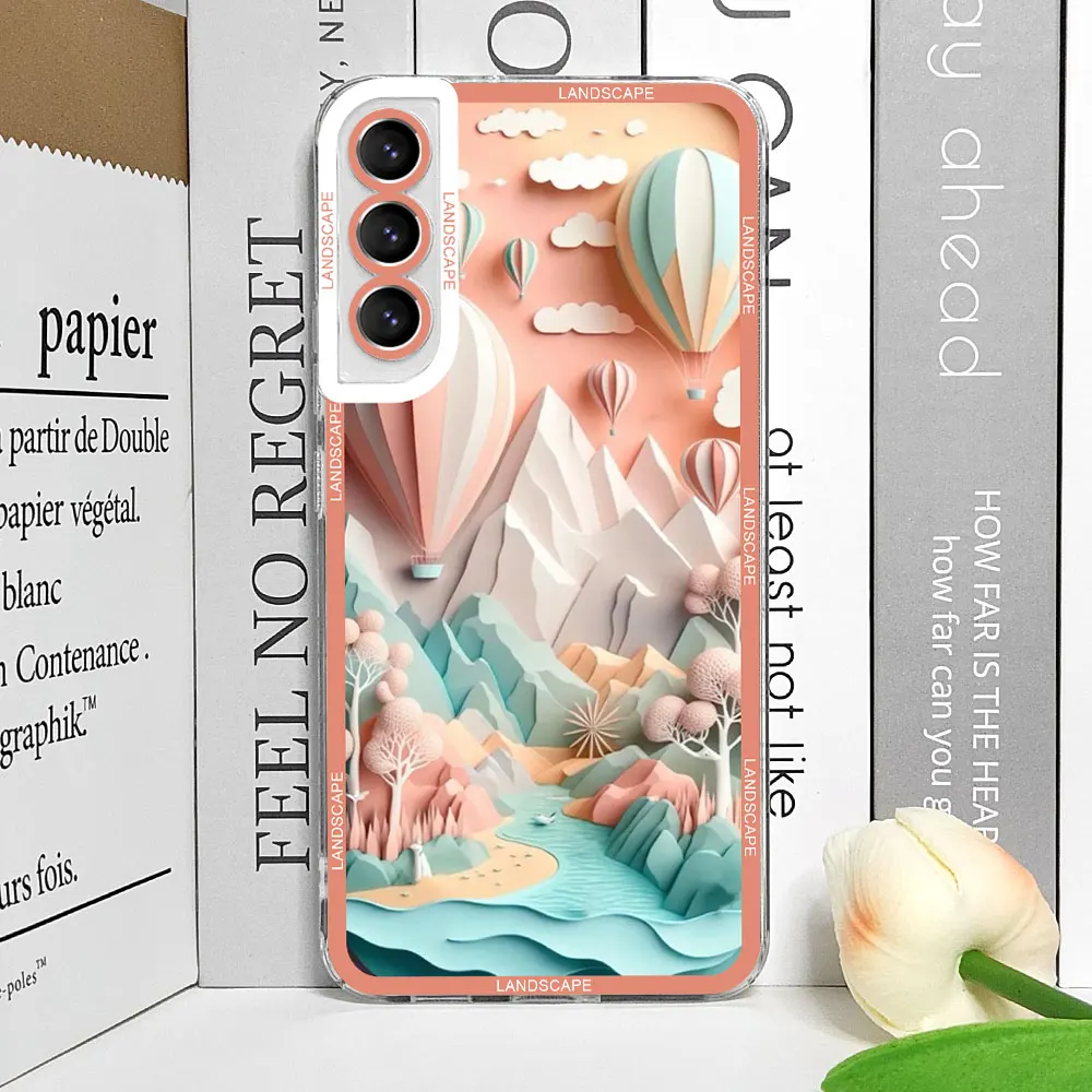 Creative Mountain Landscape Transparent Phone Case Cover