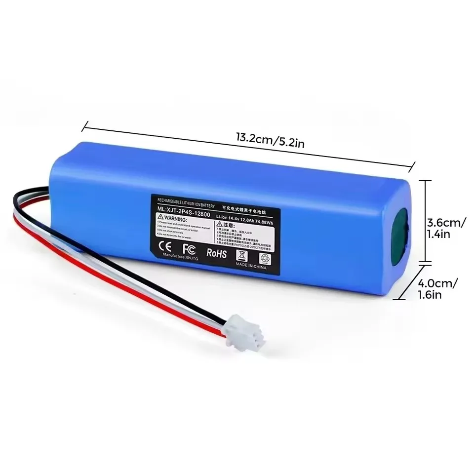 Original For Xiaomi Roidmi Eve Plus Viomi S9 Lydsto R1 Robot Upgraded with Rechargeable Lithium ion Battery 12800mAh BatteryPack 4