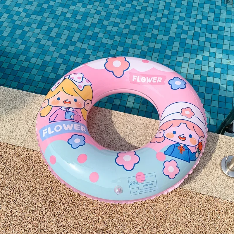 Thickened Version Pink Cartoon Life Jacket for Children Swimming Ring Prevents Side Flip Suitable for Boys And Girls Beginners