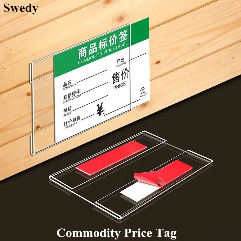 

10 Pieces 120x80mm Stick Clear Acrylic Price Label Card Holder Tag Stand Plastic Mini Sign Holder Display Stand