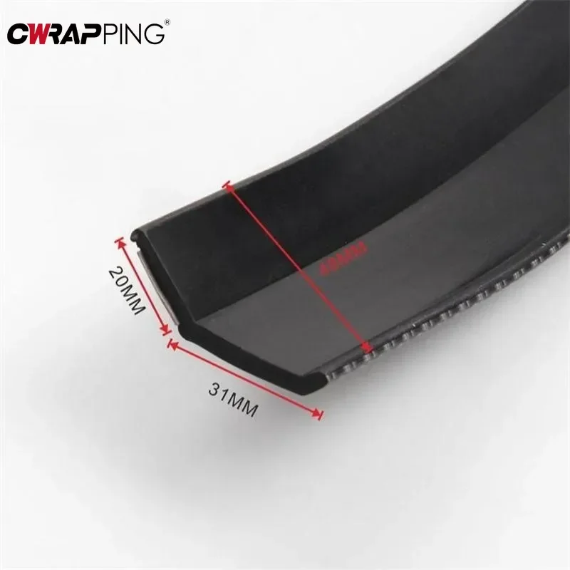 Car Front Bumper Anti Collision Strips Carbon Fiber Rubber Strip Lip Skirt Protector