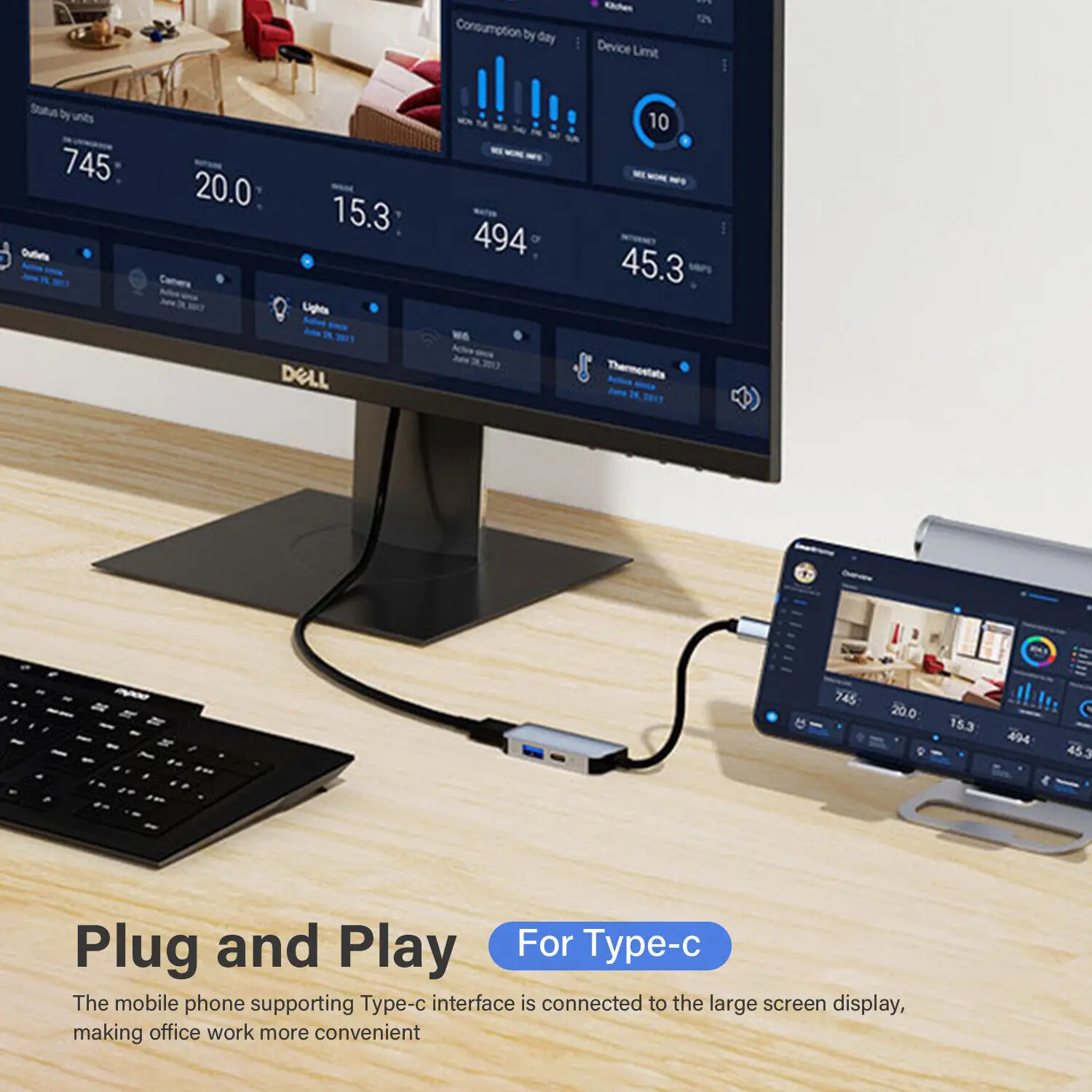 Adaptador Usb c para Multiportas Hdmi Hub Tipo-c Saída Thunderbolt Porta Usb 3.0 Porta de Carregamento 100w Galaxy Macbook Iphone 15 Ipad - Imagem 5