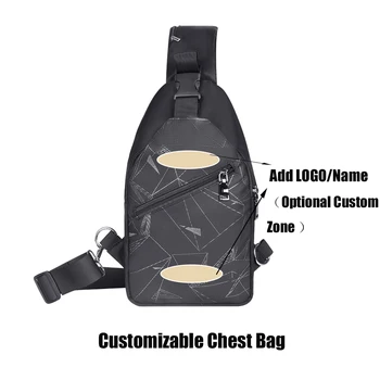 Borsa da petto da uomo personalizzabile Elegante borsa a tracolla in nylon casual antifurto a tre strati Borsa a tracolla di grande capacità per ufficio da viaggio