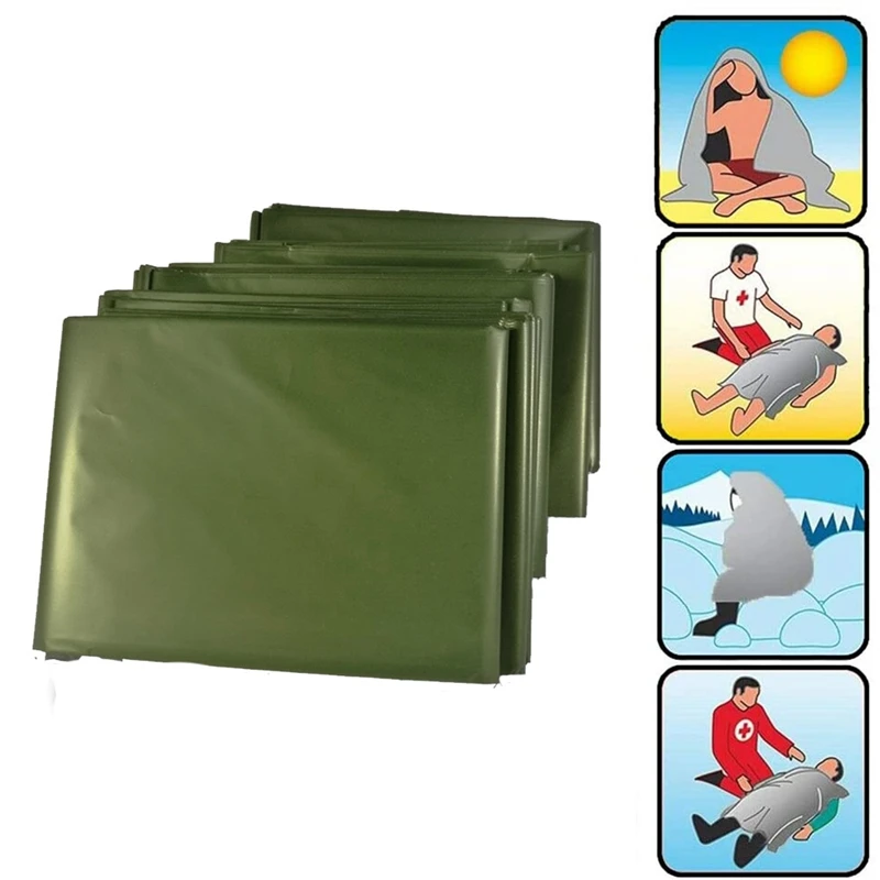 4Pack Emergency Blanket Ultra Light Reusable Emergency Mylar Thermal