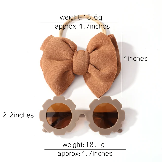 Occhiali Da Sole E Fascia Con Fiocco Per Bambina - Set Accessori Estivo Per Fotografie E Feste