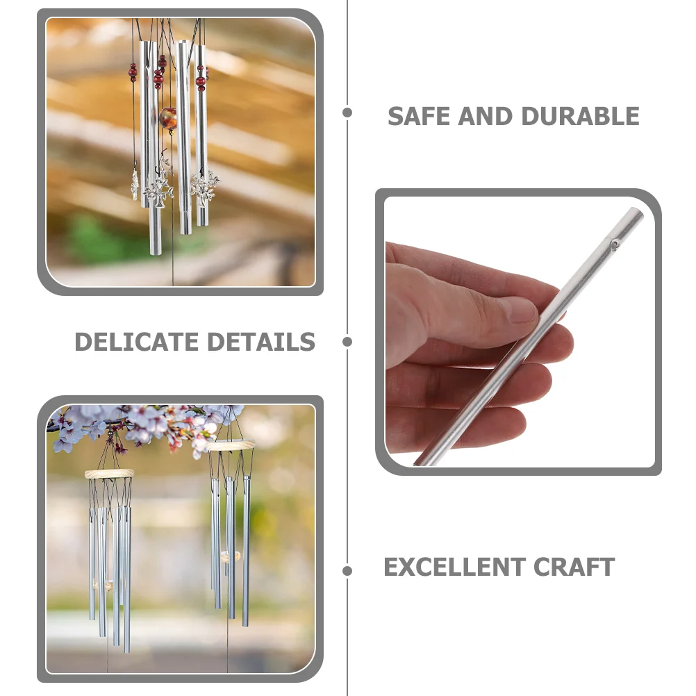 4 Sets Wind Chimes Making Supplies Replacement Kids Plaything Metal Tube Pipe for