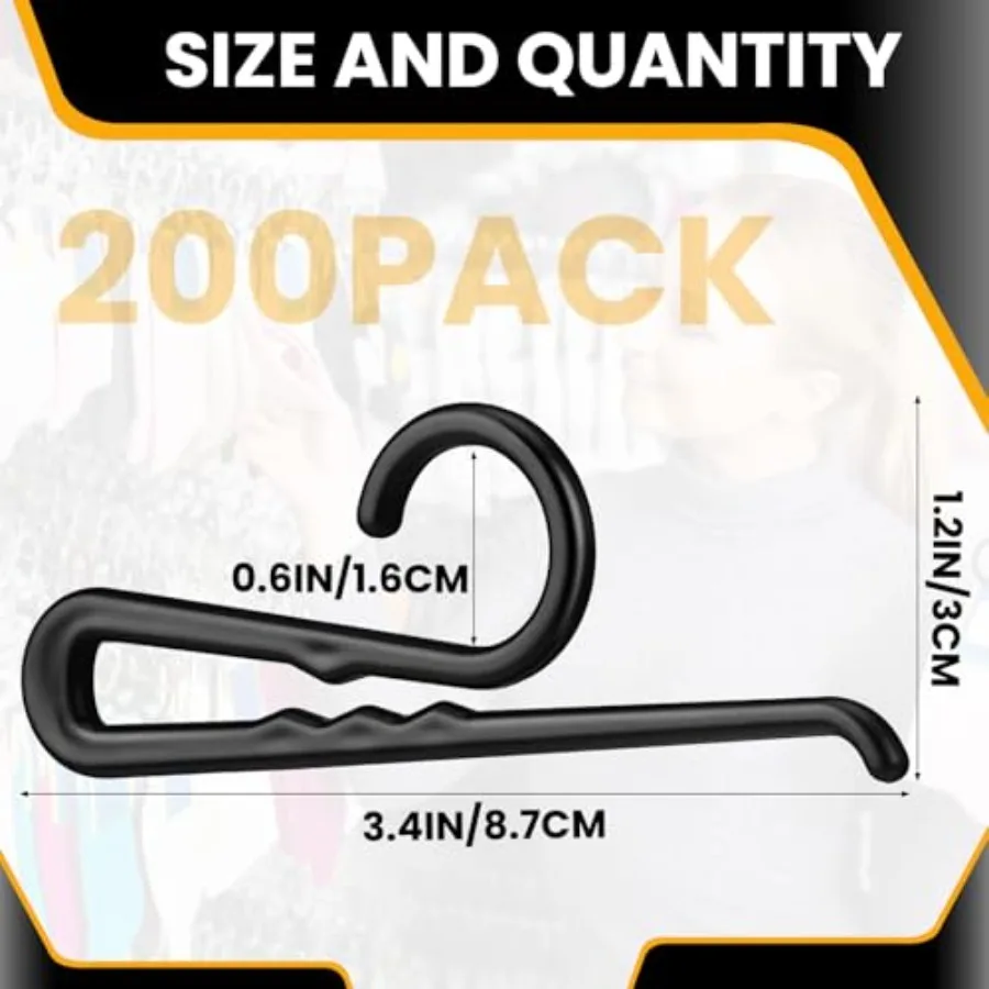 200 Pcs Plastic Sock Hangers Long Non Slip Sock Hanger Clip 3.4in Display Hooks for Retail Stores Boutique Shops and Vendor Sho