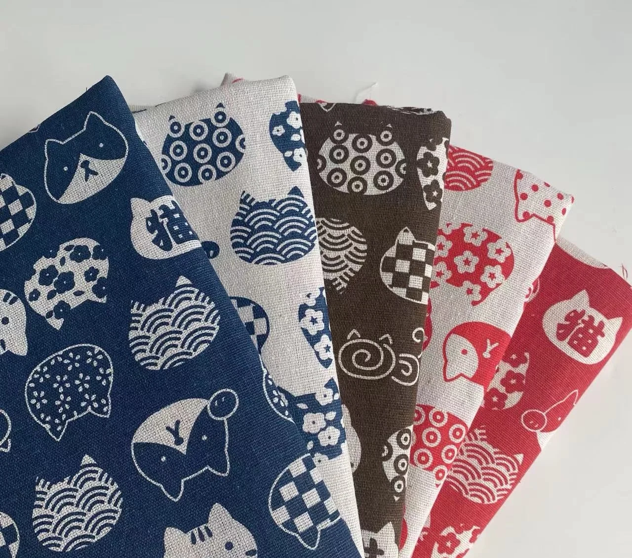 Cotton Linen Printed Fabric Sofa Cushion Cover Curtain Background Cloth Tablecloth Handmade DIY 150*50cm