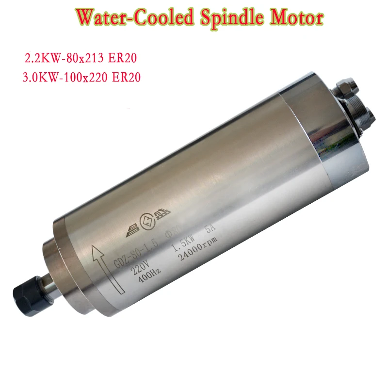 

ЧПУ Шпиндельный двигатель VFD 2,2 кВт 3,0 кВт фрезерный станок с водяным охлаждением Шпиндельный двигатель для фрезерного станка