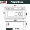 Black Gray Kitchen Sink Multi-Function Smart Kitchen Sink Digital Display Embossed Stainless Steel Raindance Waterfall Sink 6