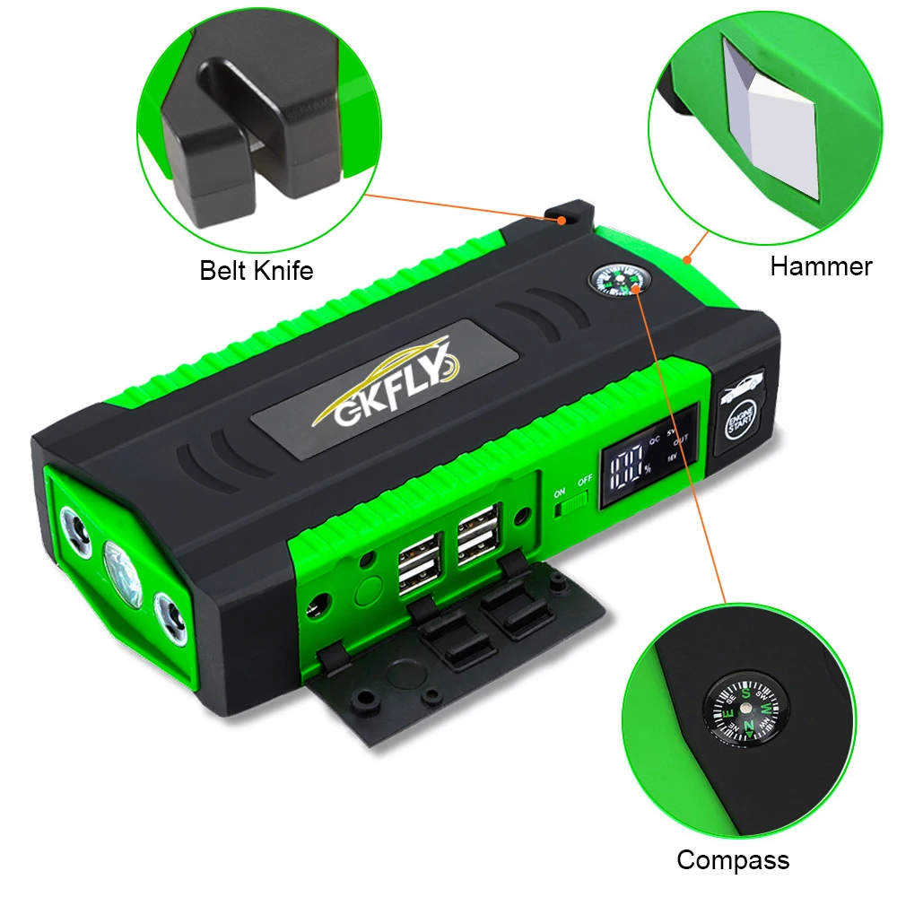 GKFLY 3000A Car Jump Starter Portable Power Bank Emergency Car Battery Booster Starting Device for Cars
