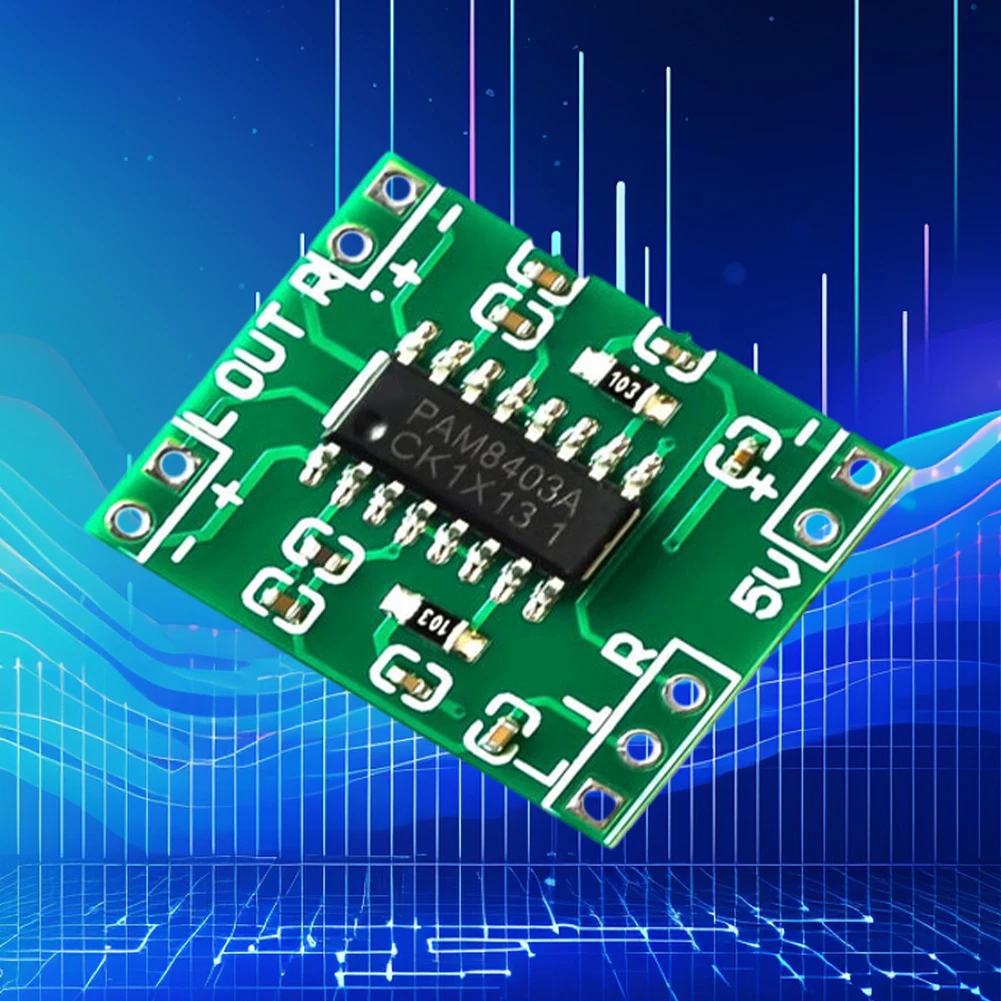 PAM8403 오디오 전력 증폭기 모듈 2.5V-5.5V 2 채널 스테레오 오디오 증폭기 모듈 볼륨 조절용 2x3W USB 전원 공급 장치