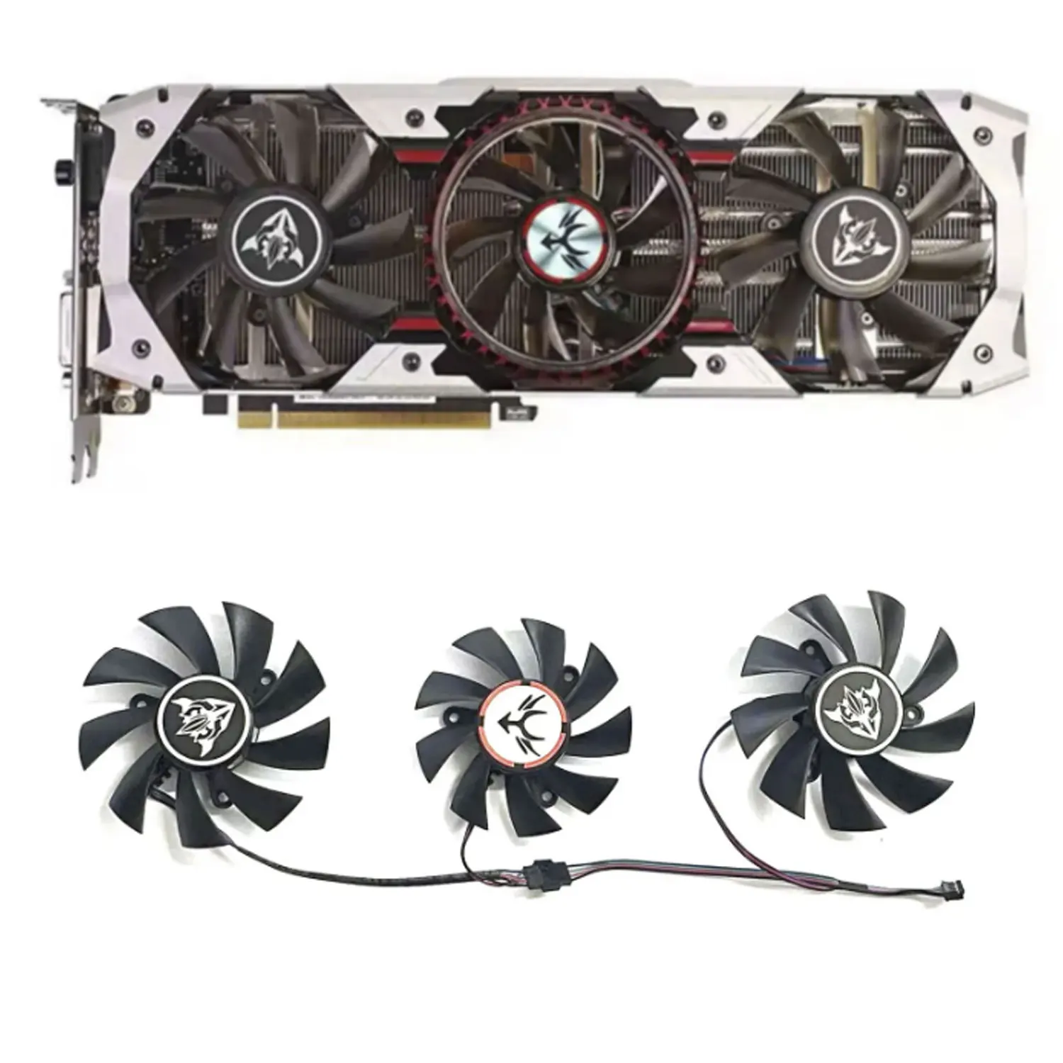 

New 3FAN New 4PIN 85MM 75MM GTX 1080 GPU fan suitable for Colorful GTX1070 1070ti 1080 1080ti iGame AD Flame Ares graphics card