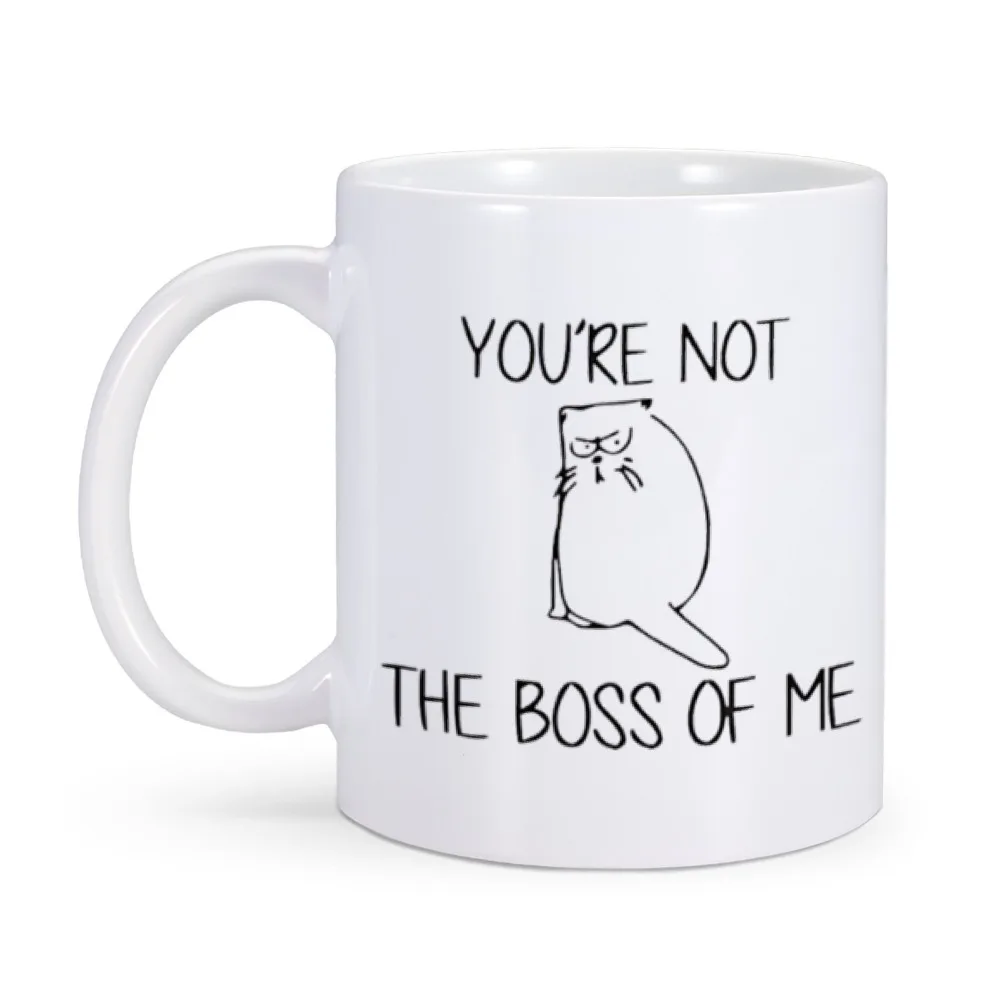 Non Il Boss Of Me Funny Cat Mug Best Cat Lover Gift 11Oz Home Office Tea Water Cup Per Donna Uomo Idea Regalo A Tema Gatto Unico