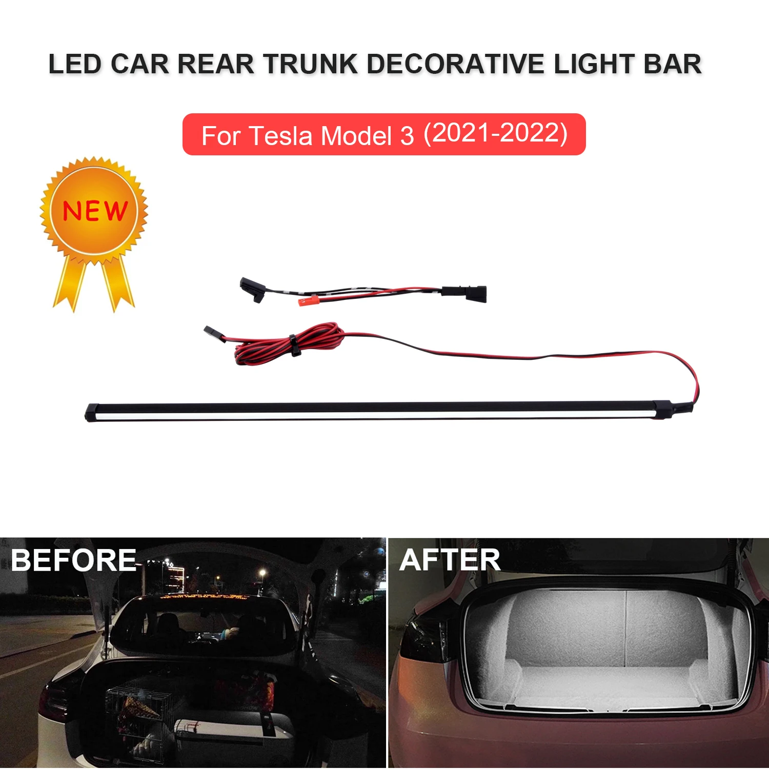 

For Tesla Model 3 LED Car Trunk Light Brightening Lighting Atmosphere Light Interior Modification LED Light Accessories