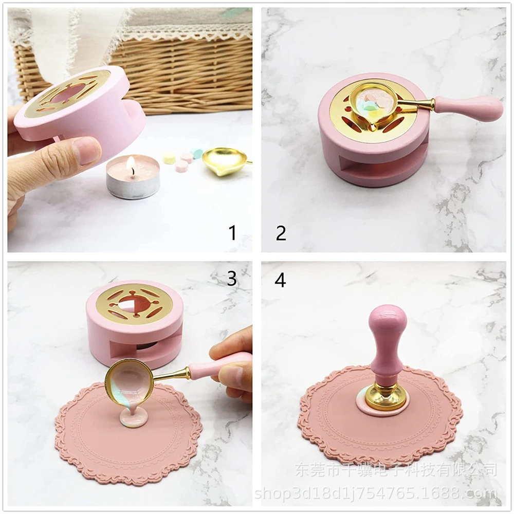 wax seal stamp simple tools lacquer furnace wax melting wooden handle spoon bead seal heater stove pot craft DIY supplies