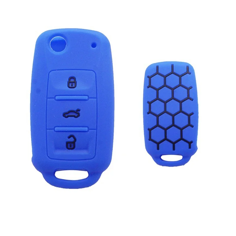 Xinyuexin 3 Buttons Silicone Car Key Case Fob for VW Passat Polo Golf Touran Bora Smart Key Shell Protector Holder key case key case cover car key shell remote control case cover