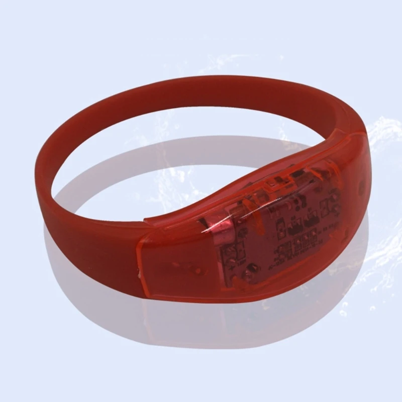 10pcs Voice Activated Sound Control LED Bracelets Flashing Silicone Bangle Decor