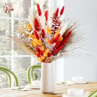 Natural Dried Pampas Bunny Rabbit Tail Grass Christmas Bouquet