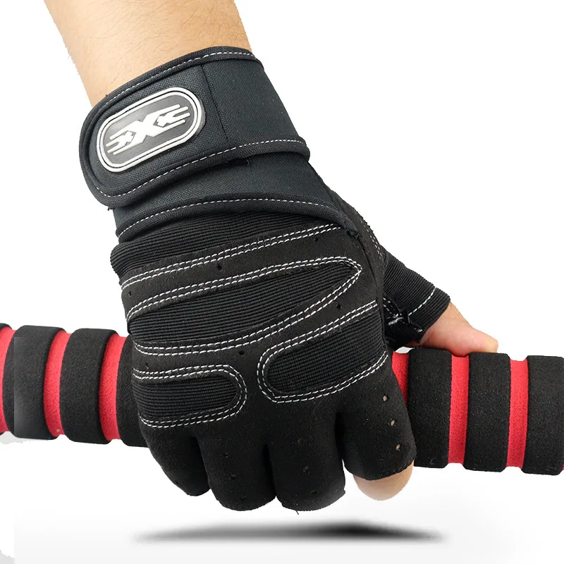 Gym Fitness Heavyweight Training Gloves Men women Body Building Half Finger Non-Slip Gloves Wrist Support Weightlifting Sports 2
