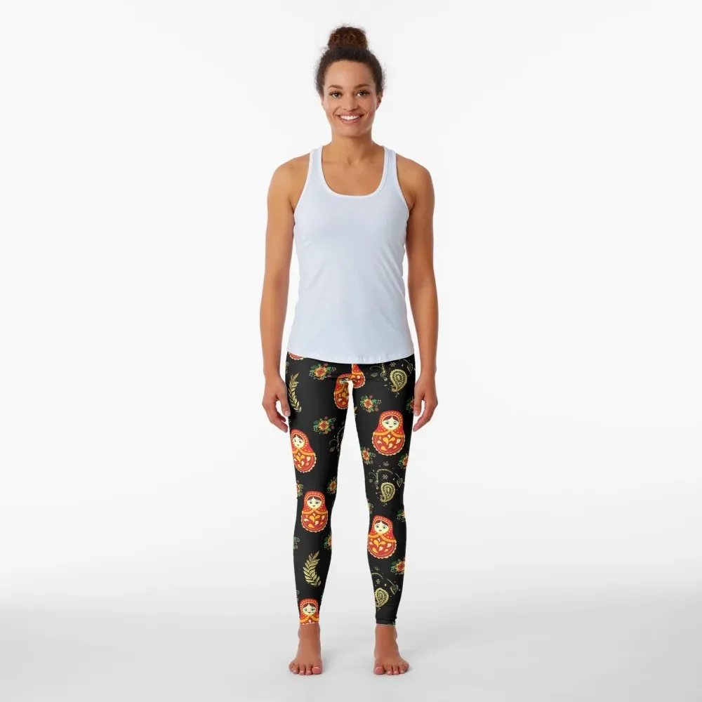 Matryoshka russian doll pattern Leggings push up fitness Sports pants woman Clothing fitness gym womans Womens Leggings