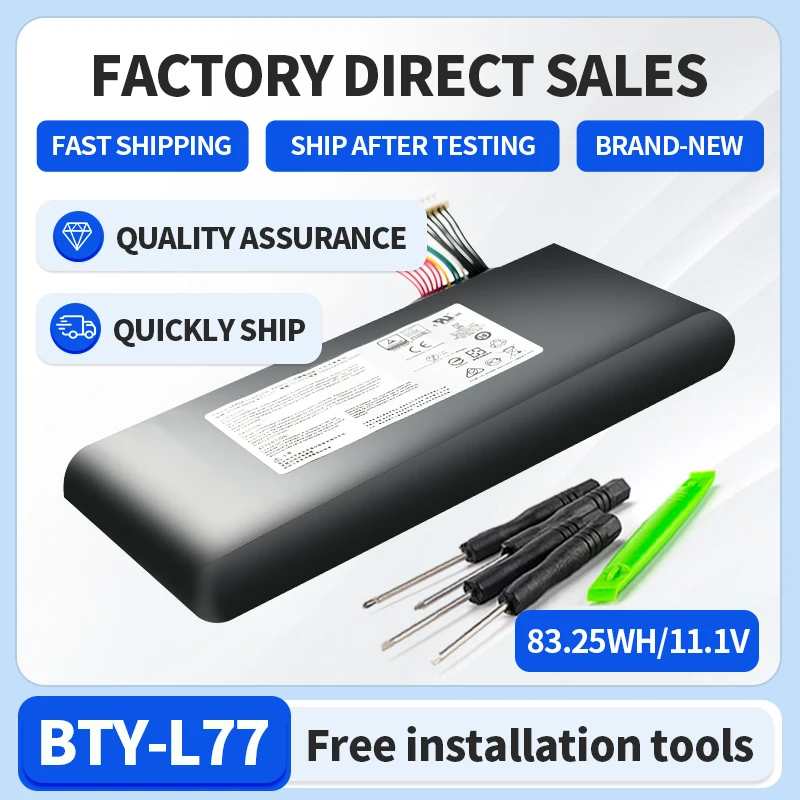 

SOMI BTY-L77 Bateria do portátil para MSI, GT72, 2QD, GT72S, 6QF, GT72VR, WT72, MS-1781, MS-1782, MS-1783, 2PE-022CN