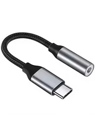 USB - C to 3.5mm Audio Adapter - Premium Sound Dongle for Headphone Connectivity (Grey)