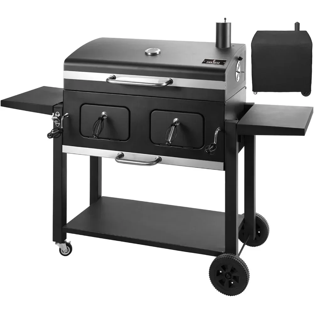 

Charcoal Grill ,Outdoor BBQ Grill, Extra Large Cooking Area with Two Individual & Adjustable Charcoal Tray,Backyard Camping